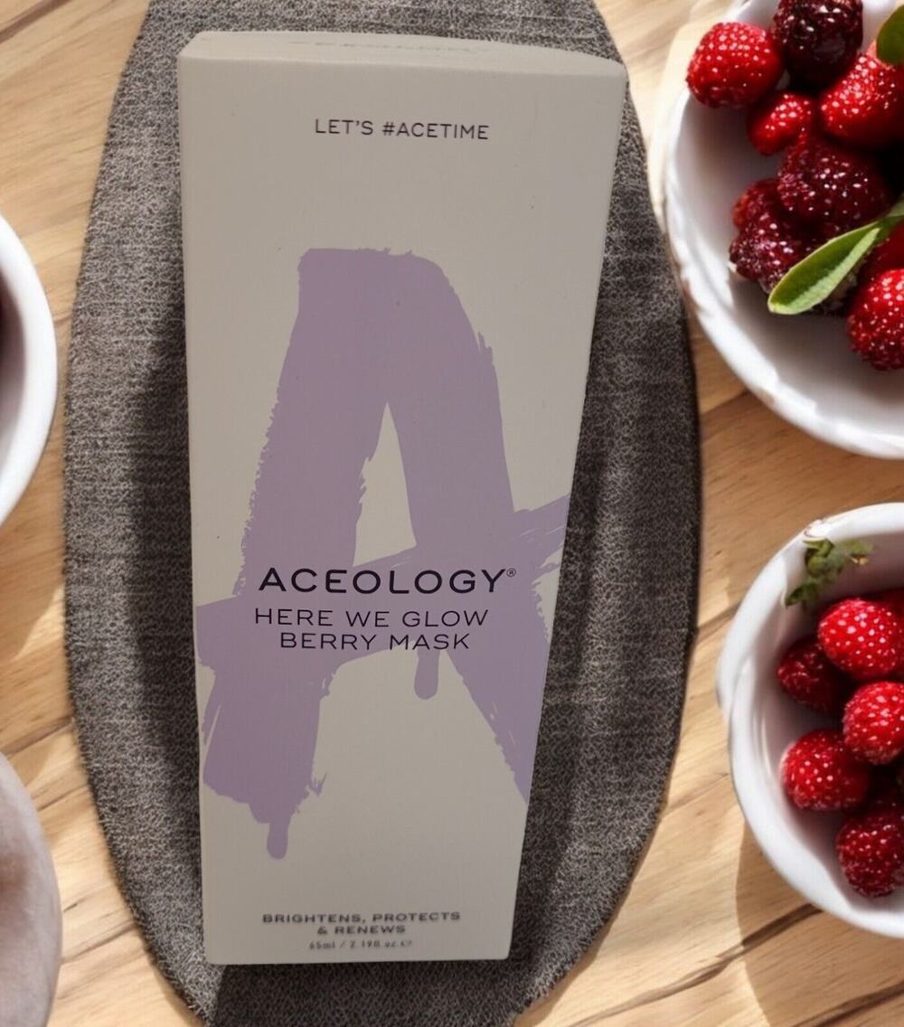 Aceology Here We Glow Berry Mask NEW 2.19 fl oz Fruit Extract 05/2026
